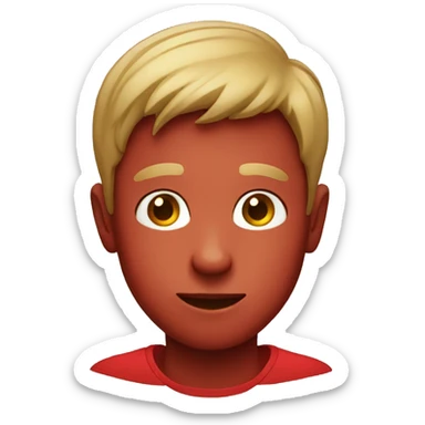 Boy having a big nose and a red shirt  sticker