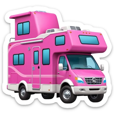 Aerodynamic Streamlined Barbie styled motor home rv off-roading rock-climbing 4x4 desert Winnebago party bus monster truck  sticker