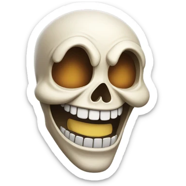 Laughing skull face sticker