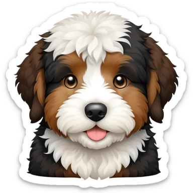 Bernedoodle Puppy dog sticker