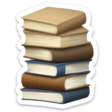 neutral stack of books sticker