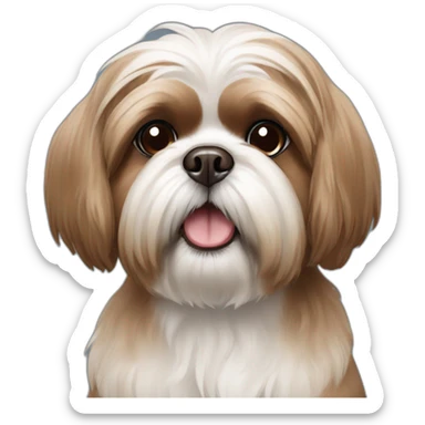 brown shih-tzu dog sticker