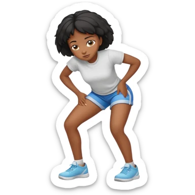 Black girl bending over sticker