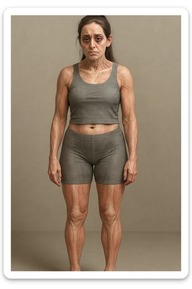 donna con insonnia frequenti in 3D realistica, donna stanca immagine anatomica sticker