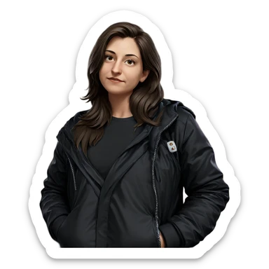 nighttime outdoor portrait of girl sticker