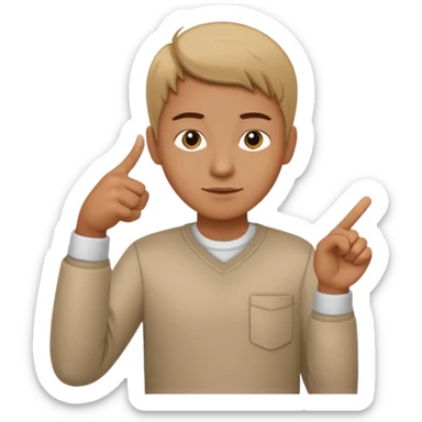 mano señalando sticker