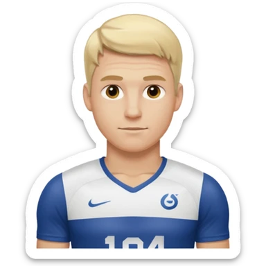 blonde man Number 7 Printed Athlete sticker