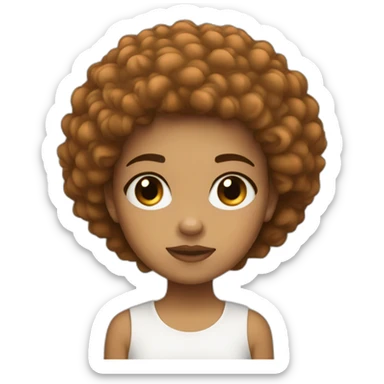 Light skin girl afro orange cry sticker