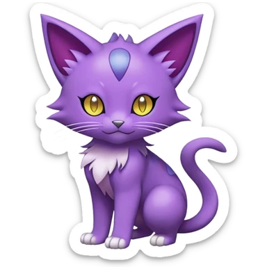 Purrloin-Delcatty-Pokémon-Fakémon-hybrid-creature (full body) sticker