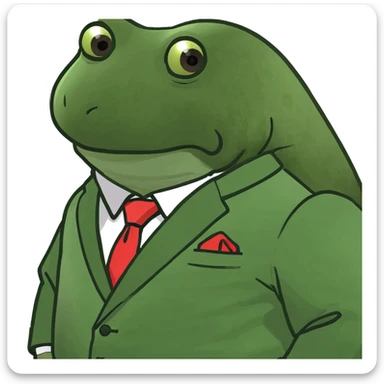 bufo in a japanese suit sticker