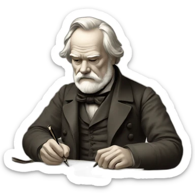 Victor Hugo writing sticker