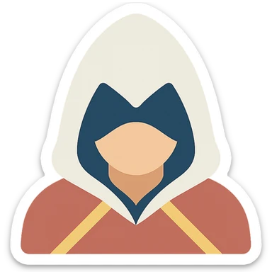 Assassin’s Creed hooded figure icon with color sticker