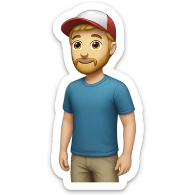 young white man with a cap and beard sticker