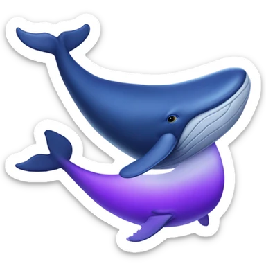 Blue whale purple sticker