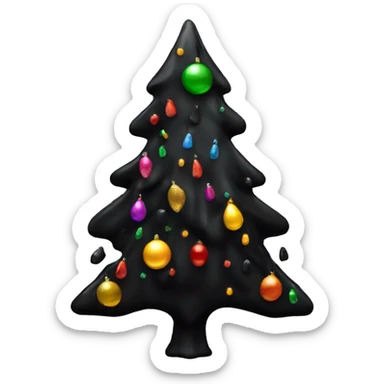 Black dripping Christmas tree sticker