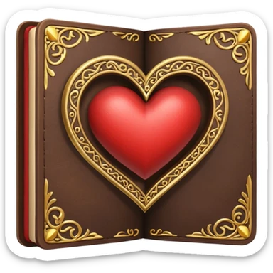 spell book themed heart sticker