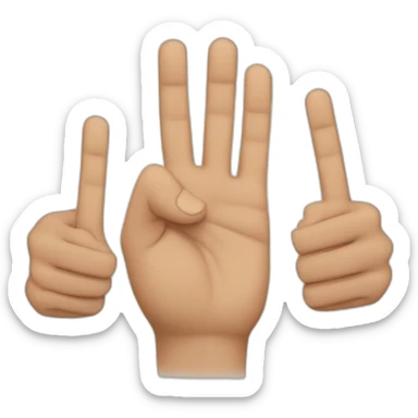 The two hands side by side with just the middle and index fingers raised. sticker