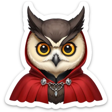 owl vampire in red collar cloak sticker
