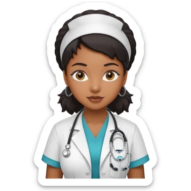 Black girl baddie nurse sticker