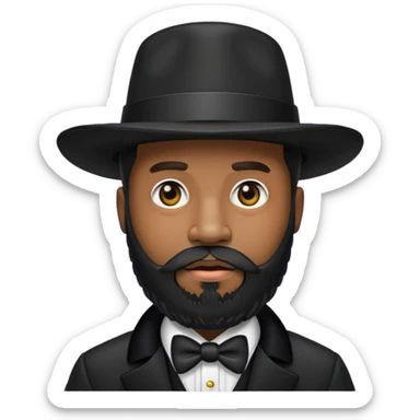 A black pimp with a full beard sticker