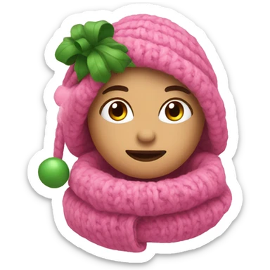 Pink holiday cozy sticker