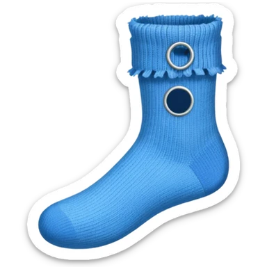 simple flat icon of a frayed sock with a hole at the big toe sticker
