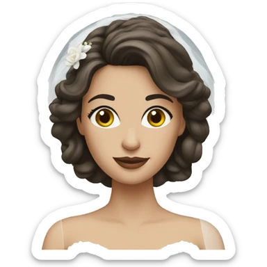 White brunette bride sticker