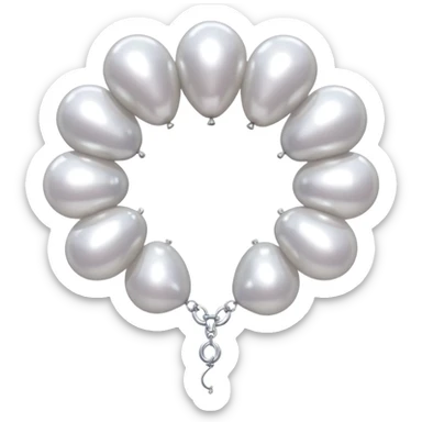 jeff koons style inflatable pearl necklace balloons sticker