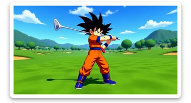 Photo of a Son goku in golf 4, dragon ball style sticker
