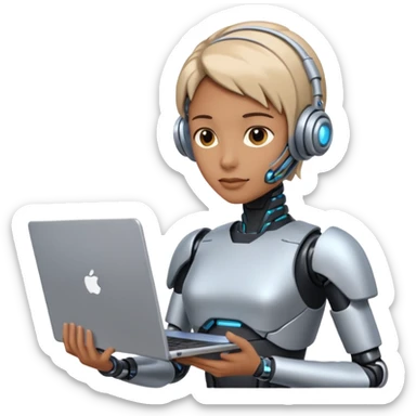 cyber punk holding laptop sticker