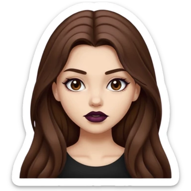 a pretty bratz fair girl with brown long hair styled well, looking like a baddie sticker