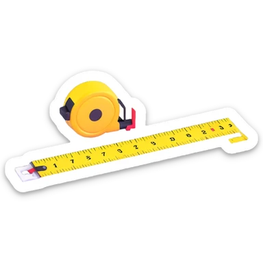tape measure with bright colors floating on white background sticker