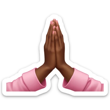 Pink prayer hands sticker