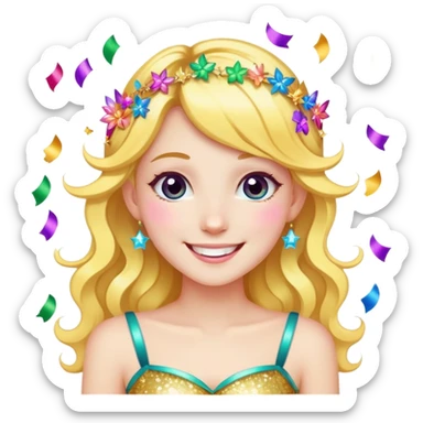 Beautiful Birthday Confetti fairy sticker