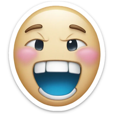 laughing crying emojis but has two teeth and they are spread far apart sticker