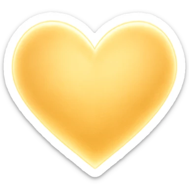 heart with a soft golden glow, digital illustration sticker