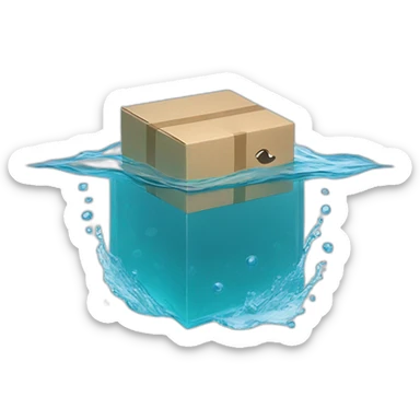 box submerged in water sticker