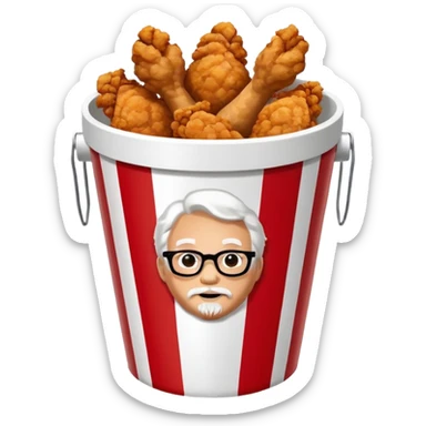 kfc bucket white and red stripes sticker