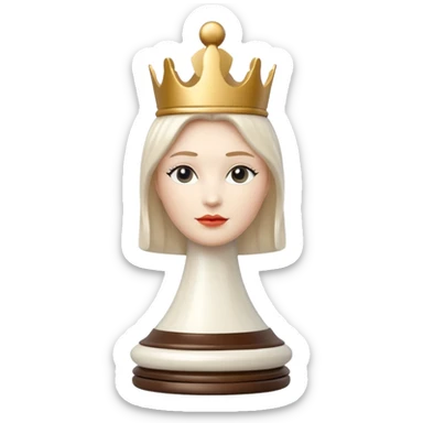 white queen plastic chess pieces sticker