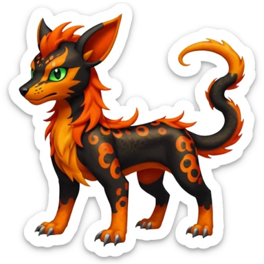 Elemental Groovy Diaphanous Scaley Demonic Liepard-Houndoom-Litten-Sprigatito-Pokémon-fusion-creature (full body) sticker