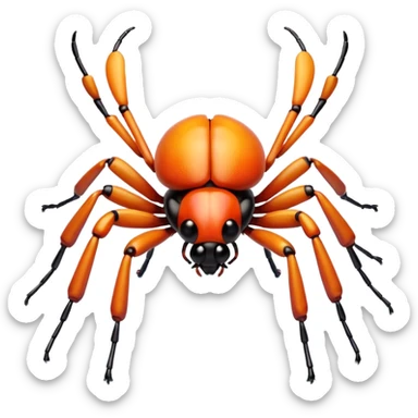 3D iPhone style emoji of a cute bug, colorful and detailed, six legs, shiny exoskeleton, isolated on white background, soft shadows, high detail, playful and cute. sticker