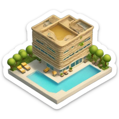 Five stars beehive hotel with swimming pool sticker