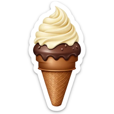 Chocolate Ice cream with white drops on top sticker
