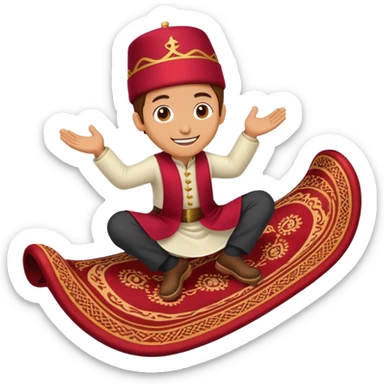 person riding a magic carpet sticker