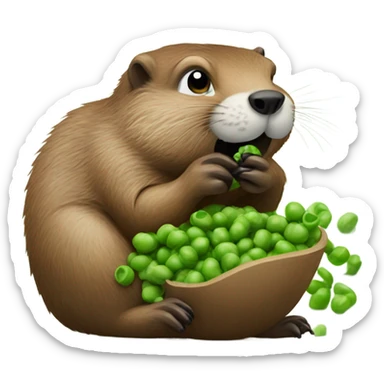 Groundhog eating peas sticker
