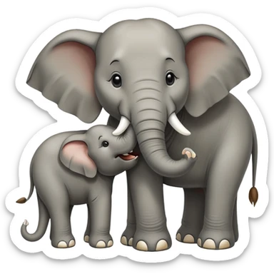 A elephant eating a dog sticker