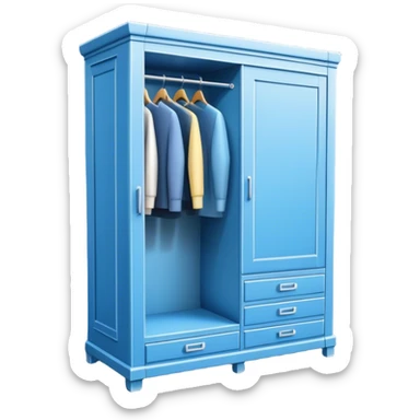 Icon for Furniture Design: a close-up view of a 3D wardrobe on a blueprint, with a measuring tape alongside. The icon should represent precision and the design process in furniture creation. Transparent background. sticker