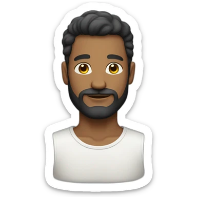 homme sans barbe mais avec cicatrice sticker