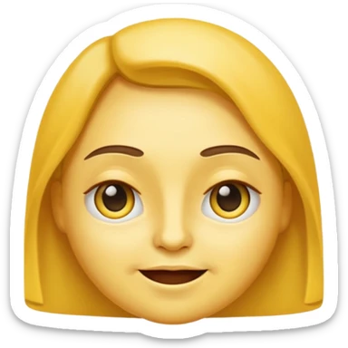 Emoji estilo WhatsApp com rosto amarelo clássico, expressão neutra com sobrancelhas muito bem marcadas, arqueadas e definidas, olhos semicerrados com leve atitude, boca com leve sorriso de confiança. sticker