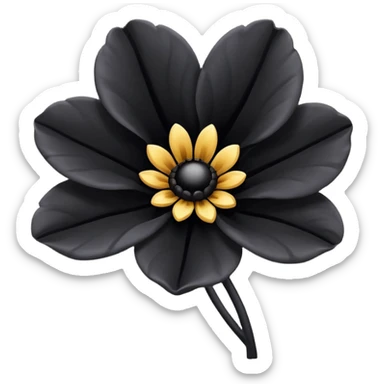 emoji of black flower sticker